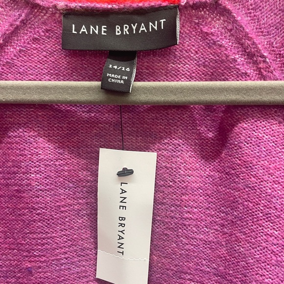 Lane Bryant Purple/Pink/Brown Striped Open Cozy Cardigan Sweater Size 14/16 NWT - Picture 4 of 8